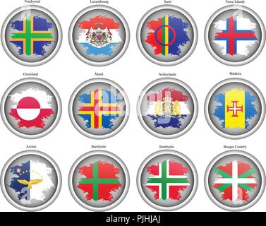Set of icons. Flags of the Europe. Vector. Stock Vector