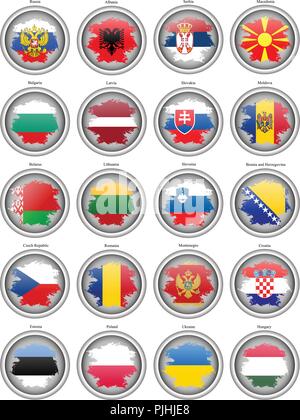 Set of icons. Flags of the Europe. Vector. Stock Vector