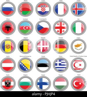 Set of icons. Flags of the Europe. Stock Vector