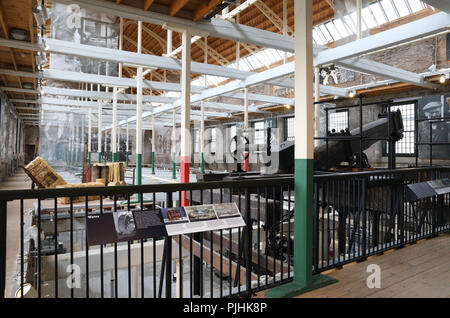 Verdant Works, a restored mill showing the stages of local 19th-20th century jute production, a huge industry in Dundee, on Tayside, Scotland, UK Stock Photo