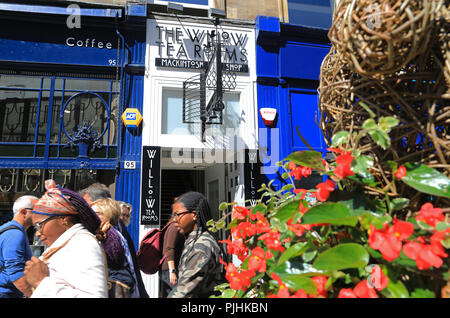 The original Willow Tea Room, designed by Charles Rennie Mackintosh, on Sauchiehall Street, Glasgow, UK Stock Photo