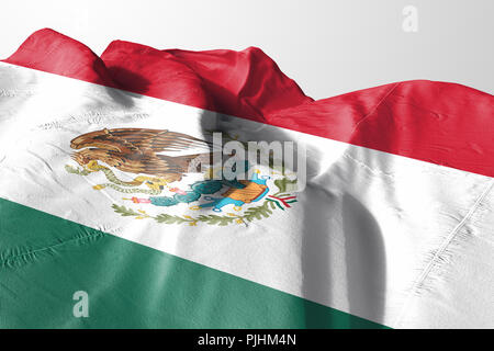 Isolated Mexican Flag waving 3d Realistic Mexican Flag Rendered Stock Photo