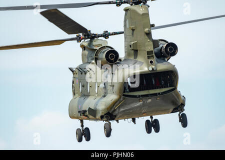 RAF Chinook Helicopter at RIAT 2018, RAF Fairford, UK Stock Photo