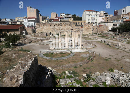Athens Greece Monastiraki Roman Agora Tetraconch Church in the Court of Hadrian's Library Stock Photo