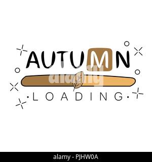 Autumn loading. Autumn begins creative concept. Progress bar design Stock Vector
