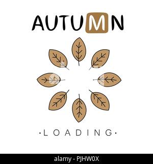 Autumn loading. Autumn begins creative concept. Progress bar design Stock Vector