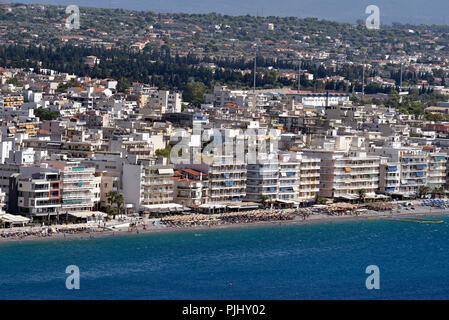 Loutraki town in Corinth, Greece Stock Photo