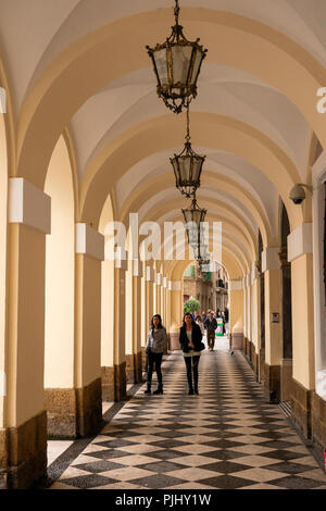 Spain, Cadiz, Plaza San Juan de Dios, Ayuntamiento - City Hall collonade Stock Photo
