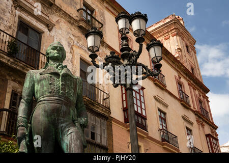 Spain, Cadiz, Statue of Francisco de Miranda, hero of American Independence, died in Cadiz 1816  Stock Photo