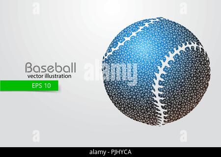 silhouette of a baseball ball. Text on a separate layer, color can be changed in one click. Vector illustration Stock Vector