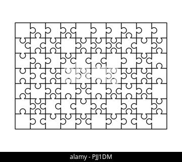 4 White Puzzles Pieces Arranged in a Square. Jigsaw Puzzle Template Ready  for Print. Cutting Guidelines on White Stock Vector - Illustration of four,  shape: 123519689