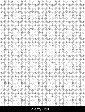 4 White Puzzles Pieces Arranged in a Square. Jigsaw Puzzle Template Ready  for Print. Cutting Guidelines on White Stock Vector - Illustration of four,  shape: 123519689