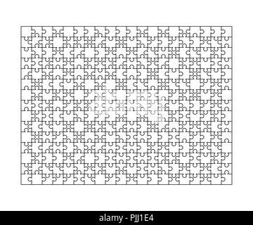 6 White Puzzles Pieces Arranged Rectangle Stock Vector (Royalty