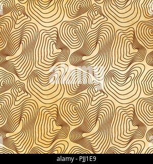 Heights map, brown contour on old paper pattern Stock Vector