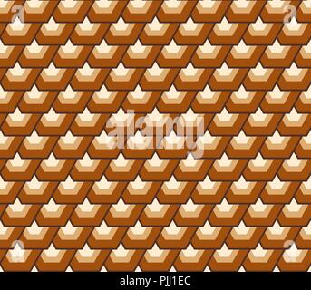Hexagons on beige, abstract geometric pattern Stock Vector