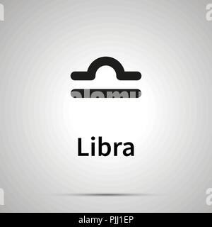 Libra astronomical sign, simple black icon with shadow on gray Stock Vector