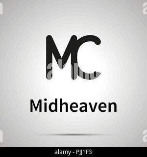 Midheaven astronomical sign, simple black icon with shadow Stock Vector