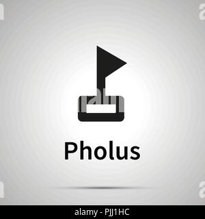 Pholus astronomical sign, simple black icon with shadow Stock Vector