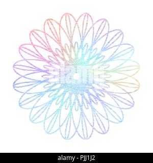 Protection guilloche made from bright colorful holographic foil on white Stock Vector