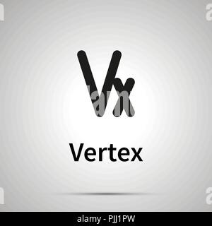 Vertex astronomical sign, simple black icon with shadow Stock Vector