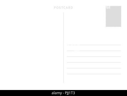 Simple postcard template with place for stamp and address Stock Vector