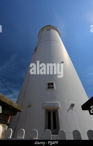 The Trinity House Lighthouse towers above local houses at Southwold, Suffolk, UK Stock Photo