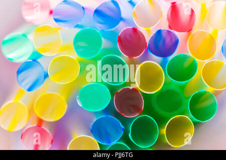 Drinking straws of plastic, Trinkhalme aus Kunststoff Stock Photo