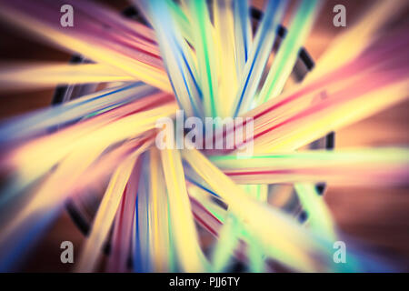 Drinking straws of plastic, Trinkhalme aus Kunststoff Stock Photo