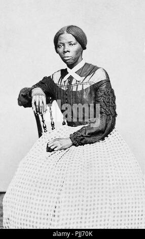 Harriet Tubman (born Araminta Ross; c.1822-1913) as a younger woman. Born into slavery, she was an American abolitionist, humanitarian, and an armed scout and spy for the United States Army during the American Civil War. Portrait by Benjamin Powelson, 1868/9 Stock Photo