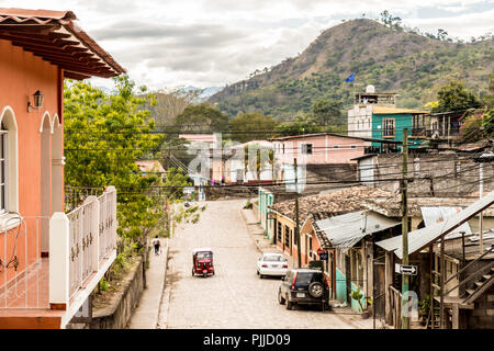 A typical view in Copan Town in Honduras Stock Photo