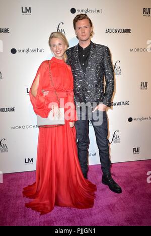 New York, NY, USA. 6th Sep, 2018. Tessa Grafin von Walderdorff, Barron Hilton II at arrivals for The Daily Front Row 6th Annual Fashion Media Awards, Park Hyatt New York, New York, NY September 6, 2018. Credit: Kristin Callahan/Everett Collection/Alamy Live News Stock Photo