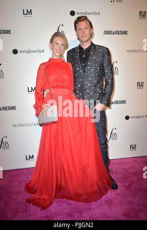 New York, NY, USA. 6th Sep, 2018. Tessa Grafin von Walderdorff, Barron Hilton II at arrivals for The Daily Front Row 6th Annual Fashion Media Awards, Park Hyatt New York, New York, NY September 6, 2018. Credit: Kristin Callahan/Everett Collection/Alamy Live News Stock Photo