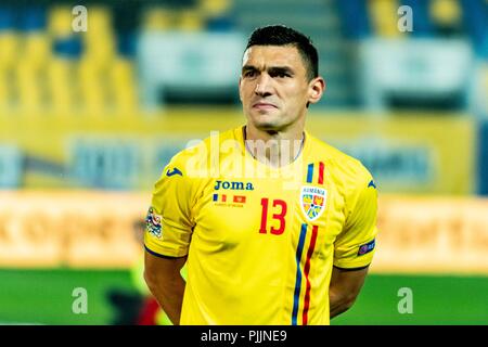 Ploiesti, Romania. 7th September 2018.  Claudiu Keseru #13 (Romania)   during the Soccer, UEFA Nations League 2019, Final Tournament, game between the national teams of Romania (ROU) and Montenegro (MNE) at Ilie Oana Stadium, Ploiesti,  Romania ROU. Foto: Catalin Soare Credit: Cronos/Alamy Live News Stock Photo