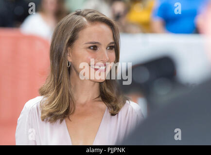 Toronto, Canada. 7th Sep, 2018. Actress Natalie Portman poses for photos at the American premiere of the film 'Vox Lux' at Princess of Wales Theatre during the 2018 Toronto International Film Festival in Toronto, Canada, Sept. 7, 2018. Credit: Zou Zheng/Xinhua/Alamy Live News Stock Photo