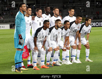 Goyang, South Korea. 7th Sep, 2018. Starting line-up players of Costa Rica pose for a group photo before a friendly match against South Korea at the Goyang Stadium in Goyang, north of Seoul, South Korea, on Sept. 7, 2018. South Korea won 2-0. Credit: Lee Sang-ho/Xinhua/Alamy Live News Stock Photo