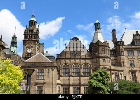 Sheffield - city in South Yorkshire, UK. Town Hall. Stock Photo