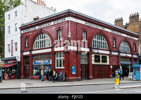 Mornington Crescent tube station in Camden Town, London. Stock Photo