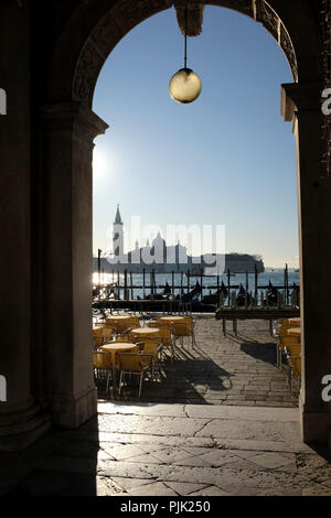 View from St. Mark's Square in Venice towards S.Giorgio Maggiore on Giudecca Stock Photo