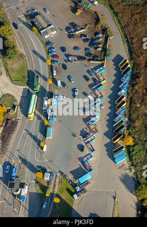 Aerial view, recycling yard Hamm at the Lausbach, landfill, recycling center, waste separation, recycling, colorful containers, Hamm, Ruhr area, North Rhine-Westphalia, Germany Stock Photo