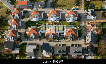 Houses, semi-detached houses, new housing development near EOC Kleve, Kleve, Lower Rhine, North Rhine-Westphalia, Germany, Europe Stock Photo