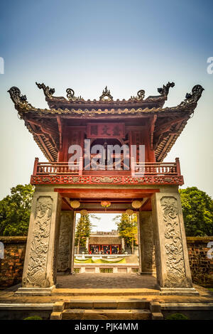 Asia, Vietnam, Hanoi Literature, Temple, Temple of Literature, Garden, Khuc Van Stock Photo