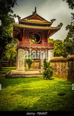 Asia, Vietnam, Hanoi Literature, Temple, Temple of Literature, Garden, Khuc Van Stock Photo