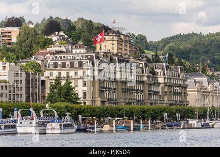 Lake Lucerne, Switzerland, Hotels, Lucerne Stock Photo: 117096455 - Alamy