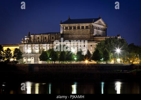 An image of the Semper Oper in Dresden Germany by night Stock Photo
