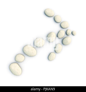 An image of a step stones arrow on white Stock Photo