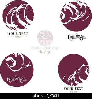 Water wave shape circle Logo Template. Red color on white background Stock Vector