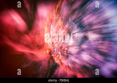 Silver shiny decoration Christmas balls in colored purple-red smoke, on an isolated black background. Concept of a modern Christmas card. Disco-ball i Stock Photo