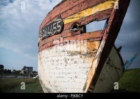Abandoned boat, Baie de Somme Stock Photo