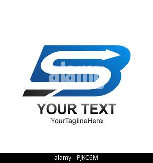 Initial BS or SB  letter with forward arrow logo template Stock Vector