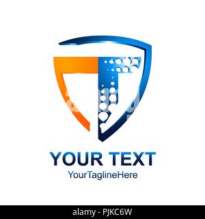 Letter T shield sign combination. Symbolizes reliability, safety, power, security. T logo design. Vector luxury logotype. Stock Vector